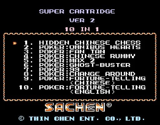 [FC]游戏合卡2超级10合1亚洲版合卡